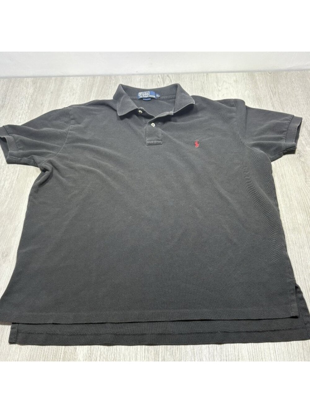 Polo By Ralph Lauren Black Polo Shirt Size XL Red SMall Pony 100% Cotton